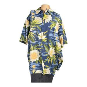 Pineapple Juice Hawaiian Classic Blue Floral Shirt